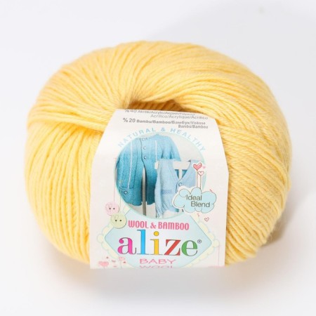 Yarn "Baby Wool" 40% wool, 40% acrylic, 20% bamboo 175m/50g (187 lemon)-4