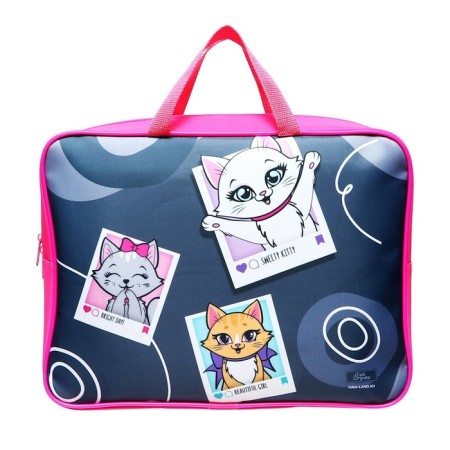 Folder with handles Textile A4, 350 x 270 x 100 mm, calligrata top "cats"-1