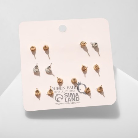Earrings set 7 pairs "Week" bees, color-2