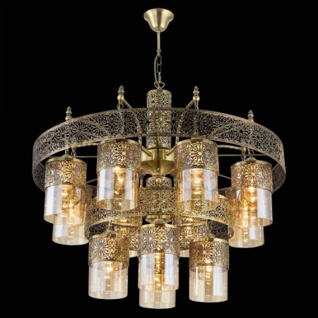 Suspended chandelier Citilux "emir" CL467193, 9x75W, E27, brown color-1