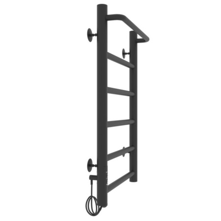 Two electric heated towel rail Laris Prime Chekch, 400x600 mm, 6 crossbars, left, black-11