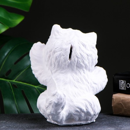 Piggy bank "Cat Snowball" White, 14x14x19cm-2
