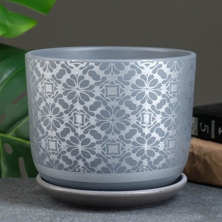 Flower pot "Hypyur" gray, 1.73 liters