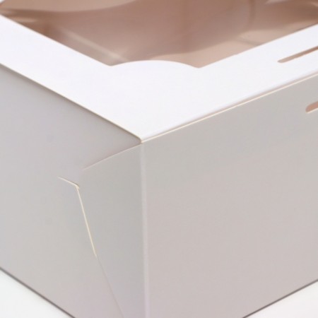 Box for 4 cakes, white, 16 x 16 x 8-2
