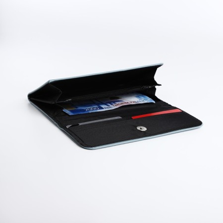Women's wallet on magnet, blue color-3