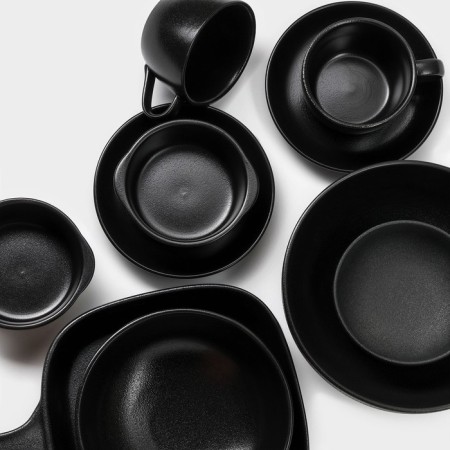 Набор салатников керамических Magistro Carbon, 3 предмета: d=11/16/19,5 см, 250/650/1,2 л-17
