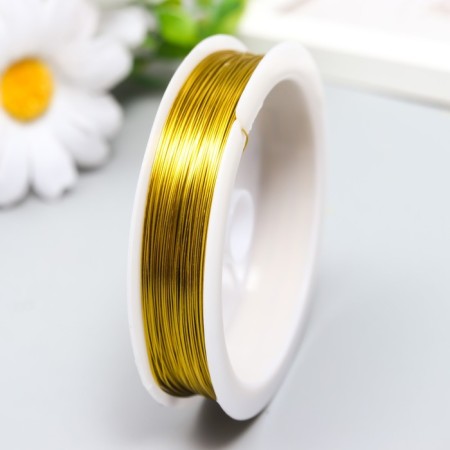 Biser wire d 0.3 mm, gold steering. 50 m