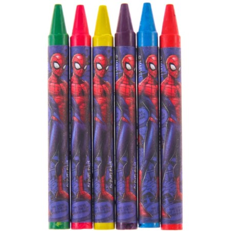 Wax pencils, set of 6 colors, spider-man-1