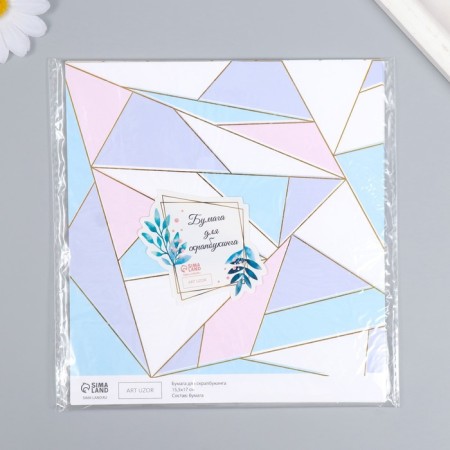 Scrapbooking paper gold "Triangles" density 180 g 15.5x17 cm-4
