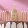 Set of candles number "6" + classic, gold, 10 cm