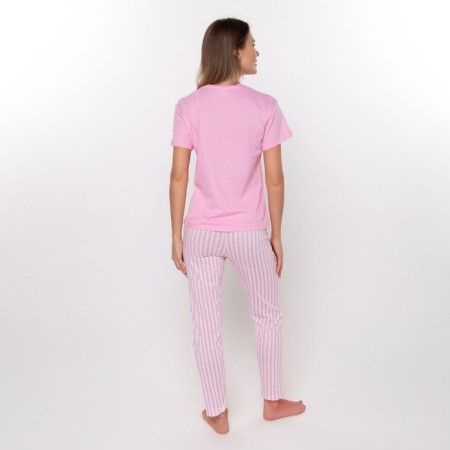Female set (T -shirt/pants), pink color, size 52-6