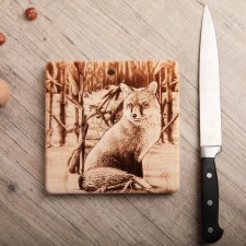 Board from the massif “Fox”, square, 18 × 18 cm