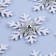 New Year's decor "Snowflake", white color with silver, set of 6 pcs.