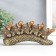 Polystone souvenir "Five elephants on a tusk with flowers" Bronze 20.5x4x11 cm