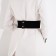 Women's belt on buttons, width 12 cm, black color