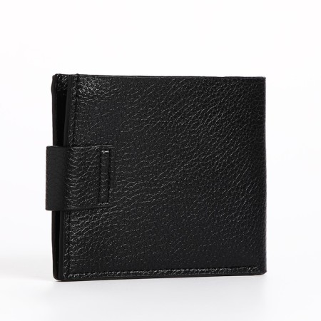 Male purse for magnet, department for bills, for maps, for coins, black color-1