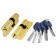 Punto Z400/70 PB cylinder mechanism, 30x10x30 mm, 5 keys, brass color