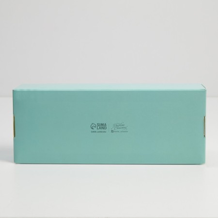 Confectionery packaging, cupcake box with a window, Tiffany, 26 x 10 x 8 cm-3