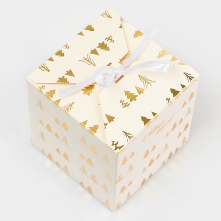 New Year. The box is folding, New Year's gift "Christmas trees" 10 x 10 x 10 cm.-3
