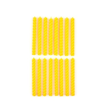 Candles for the cake, yellow, 16 pcs., 6.5 x 0.5 cm-1