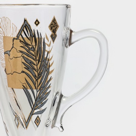 Glass mug for tea/coffee "Golden Herbarium", 250 ml-1