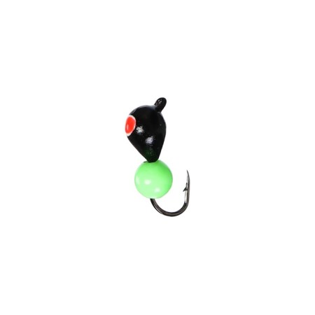 Mormyshka drop black, red eye + green ball 1.1 g-1