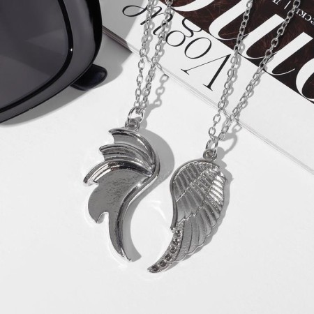Kulons "Demetrons" Two wings, color silver, 45 cm