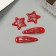 Invisible hair "Enico" (set 4 pcs) star, 5 and 3 cm, red