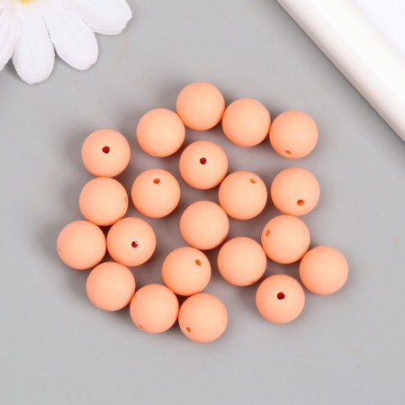 Beads for creativity plastic "salmon" matte d = 1.2 cm set 20 grams-2