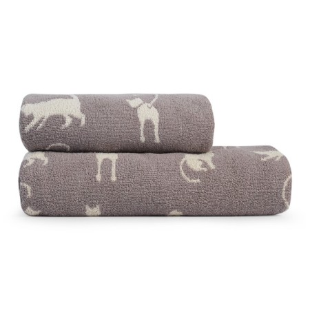 Terry towel, size 50x90 cm, gray color-2