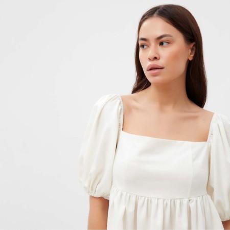 Women's dress with voluminous sleeves MIST Summer Time, White, p. 48-2