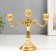 Summary Metal for 3 candles "Carved leaf" Color gold 18x20.5x8.5 cm