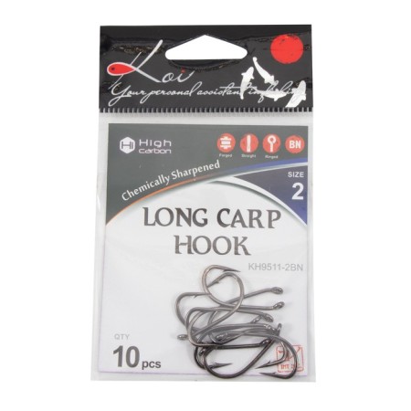 The hook Koi Long Carp Hook, size 2 int, color BN, 10 pcs.-3