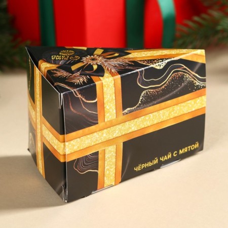 New Year! Black tea in the gearbox “Happy New Year”, taste: mint, 50 g.-4