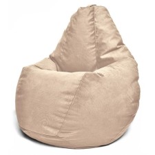 The hand-bag “Pear” is positive Luma, size m, diameter 70 cm, height 90 cm, velor, beige color