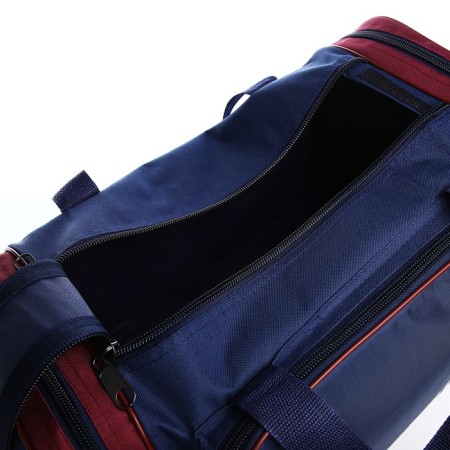 Road bag on lightning, 3 outer pockets, a long belt, blue/burgundy color-2