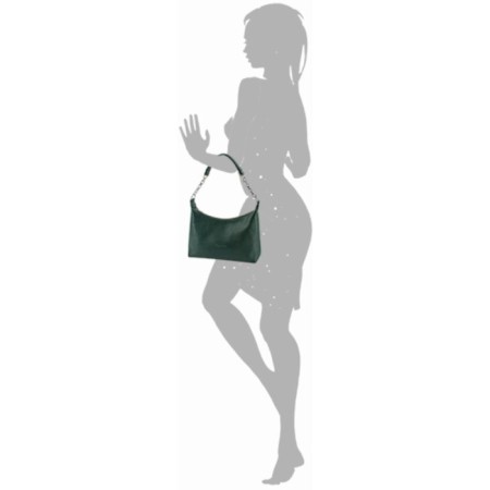 Women's bag B2788-04110, dark green color, artificial leather, 27x9x16 cm-1