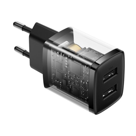 Network charger Baseus, 2USB, 2.1 A, 10.5W, black-6