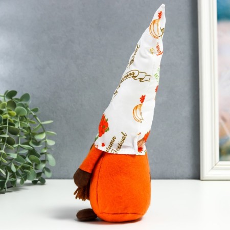 Interior doll "Granny in a cap with pumpkins" 28x7x6 cm-3