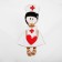 Brooch "Nurse" with a heart, colored in gold
