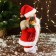 Santa Claus "in a patterned vest, with gifts" moves, with backlight, 28 cm, red