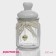 Bank for bulk products with a ceramic lid "heart", 300 ml, white color