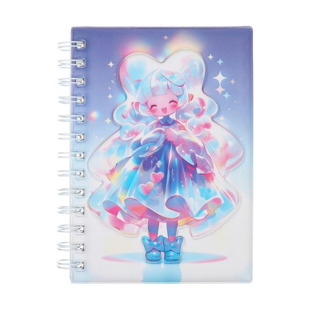 Notebook Gift Book on the comb 80l, line, color block, cover. 3D anime (17.7x13.7cm) 10539
