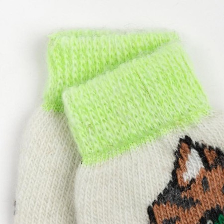 Women's woolen socks "cat", white color, size 25-1