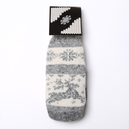 Women's mittens, gray/white color, size 20-22-3