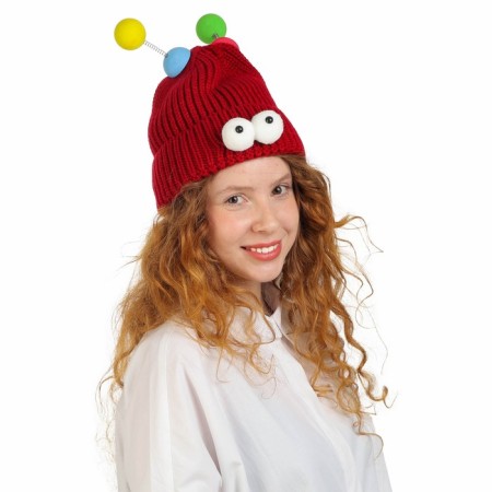 Carnival hat "Eye-player" with horns pr 56-58, burgundy color-2