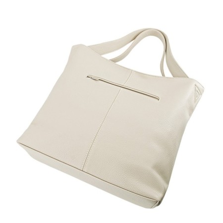 Female bag, artificial leather, beige 35x12x35 cm-2