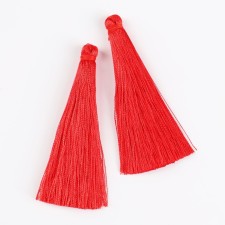 Decorative “brush” suspension, set 2 pcs., L brush 6.5 cm, red color