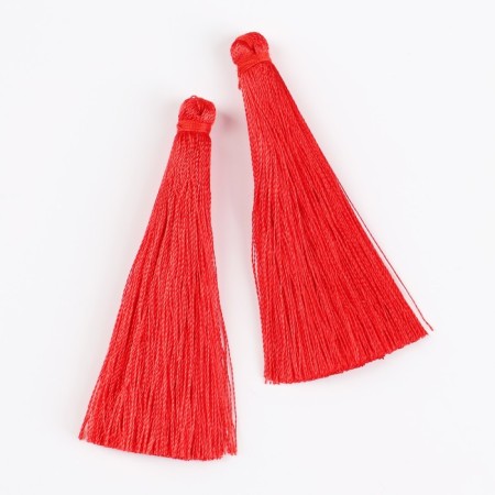 Decorative “brush” suspension, set 2 pcs., L brush 6.5 cm, red color