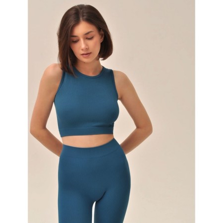 Female top in a rubber with a halter neckline Mirey Top Senza Maniche, Size 42-44, Electro color-1